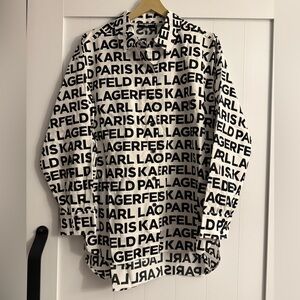 Karl Lagerfeld Black and White Logo Shirt size L